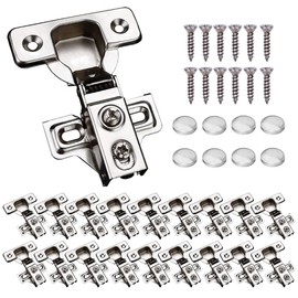 20 Pack Soft Close Cabinet Door Hinges for 1/2" Partial Overlay Cupboard, 100 Degree Opening Angel, Stainless Concealed Kitchen Cabinet Hinges with Mounting Screws and Manual