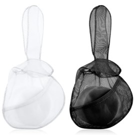 Nuanchu 2 Piezas Bolsa para Guardar Champú Jabón Bolsa para Champú y Acondicionador Jabonera de Viaje con Forma de Conejo Redes de Espuma de Lufa(Negr