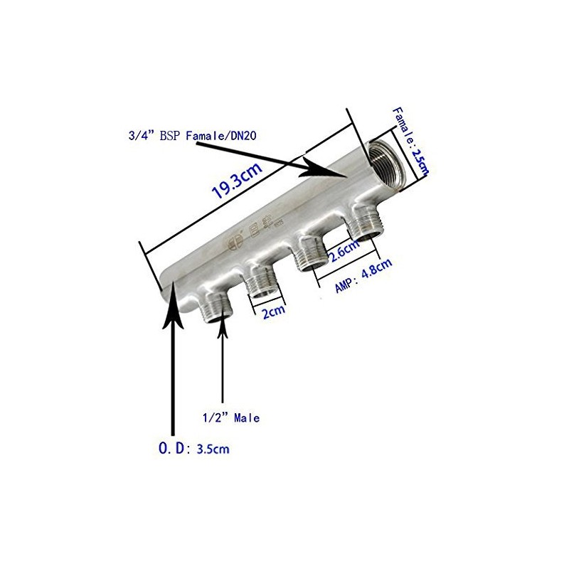 Kingbull 4 Way Distribution Water Manifold Air Flow Pump Tubing