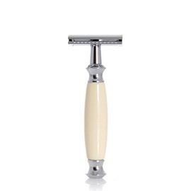 GOLDDACHS Shaving Set, Safety Razor, Finest Badger, White/Silver
