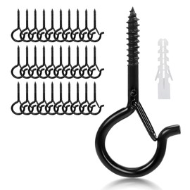 LYCXAMES Screw Hooks, Pack of 30 Stainless Steel Hook Screws with Fuse, Hooks for Screws, Ceiling Hooks, Wall Hooks for Hanging Pot Plants, Lights