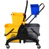 HOMCOM 13.7 Gallon Mop Water Bucket Wringer Cart with Easy