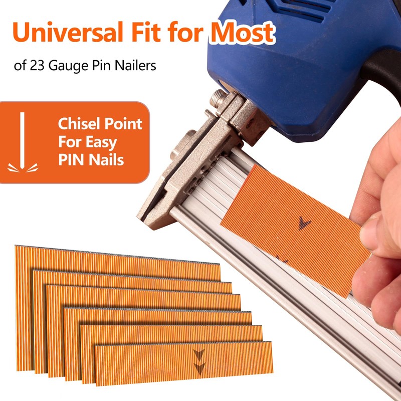 SITLDY 23 Gauge Pinner Nails 3000 Count, 3 Sizes (1-3/16",