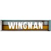 Wingman Rectangle Rustic Painted Wood Look Decal Bumper Sticker for