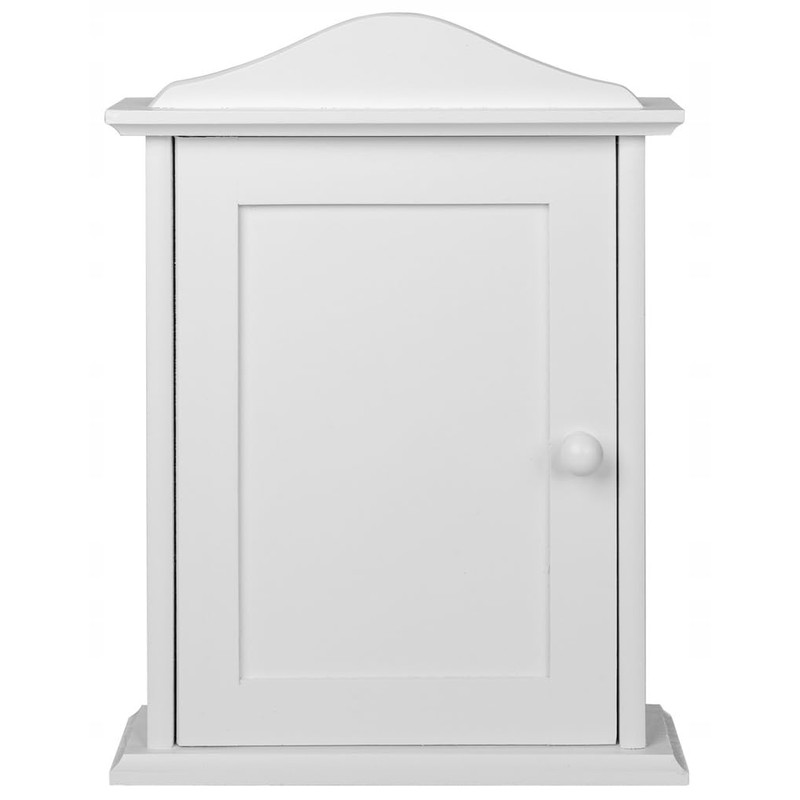 Wooden World Wooden Key Cabinet with Door and 6 Hooks
