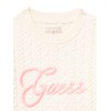 GUESS Girls' Long Sleeve Cable Knit Sweater, Cream White