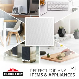 X-Protector Non Slip Pad - 1 White Roll, 40 x 4 - Premium Silicone Feet to Keep Furniture from Sliding - Non Slip Floor Protectors for Furniture and Appliances - Forget About Sliding Objects!