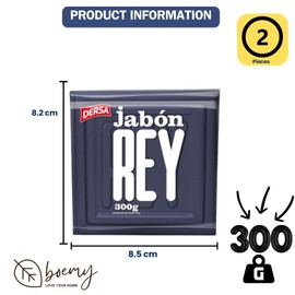 Dersa Royal Blue Soap 300g Pack of 2 Colombian Multi-Purpose Soap for Hygiene, Hand Wash and Esoteric Use Genuine Traditional Blue Soap