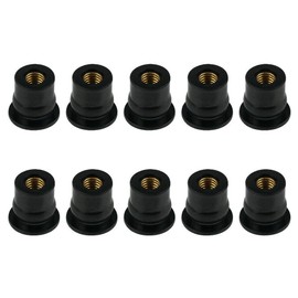 10 x M4/M5/M6 motorcycle windscreen nuts, rubber nuts, motorcycle windscreen screw mounting nuts, windshields, shaft nut (convex type, M6)