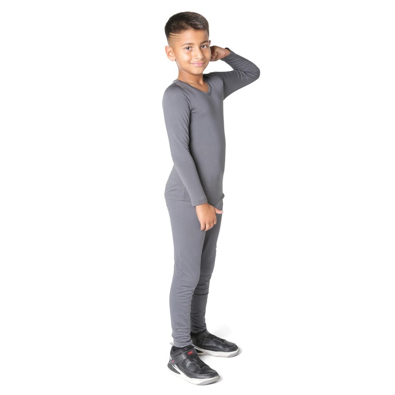 EVERYDAY KIDS Boys Dark Gray Thermal Top and Bottom Underwear