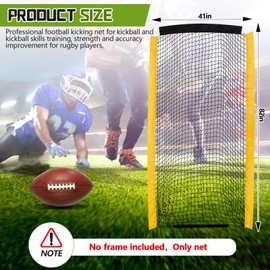 MorningRo Football Net Without Frame Football Kicking Cage Replacement Net Deep Pocket for Kicking Cage Practice