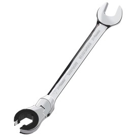 LOSCHEN 1PC 24mm Open Flex-Head Ratcheting Wrench, Metric Ratcheting Spanner with 72 Teeth, Chrome Vanadium Steel Tubing Ratchet Spanner