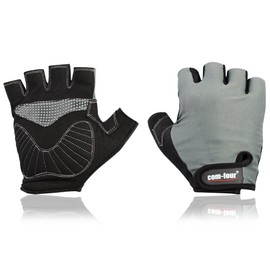 Wilhelm Sell® Non-Slip Sports Gloves for Fitness Training and Cycling Touring, Half Finger Gloves for Cycling and Bike, Women and Men, Unisex (1 Pair-L Grey)