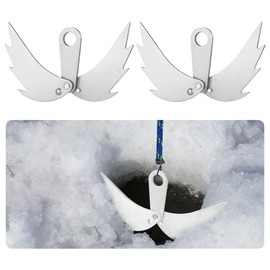 Otoolling 2 Pcs Ice House Anchors Ice Augers for Securing Flip Over Shelter Pop Up Tent Or Shanty Self-Adjusting Anchor to Fit Hole Up to 10 Inches Portable Winter Fishing Equipment