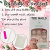 24Pcs French Tip Press on Toenails Short Pink Fake Toenails