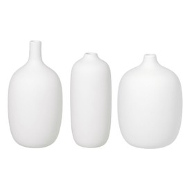 blomus CEOLA Set of 3 Ceramic Flower Vases, White