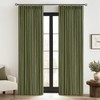MIULEE Olive Green Pinch Pleated Linen Curtains 96 Inches Long