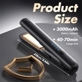 Mini Glätteisen Kabellos, 2 in 1 Reise Glätteisen Mini mit 4 Temperaturen glätteisen locken und Glätten mit LCD-Display Tragbares Reiseglätteisen mit USB-C Aufladung, 30s Schnelles Aufheizen