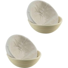 2 Pack 9 Inch Proofing Basket Cloth Round Cloth Baking Supplies Bread Breathable Liner Cotton Flax Banneton Gardening Towels Sourdough Basket Bakery Home Tools