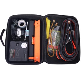 TREATLIFE HOME Stay Safe on The Road with Emergency Car Kit and Portable Air Compressor, Organized Roadside Assistance Tools