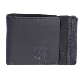 ROUTE 66 Men's Wallet with Wallet, Credit Card Holder for Men, Leather Wallet with RFID Men, Leather Wallet, Daniel, Black, Estándar