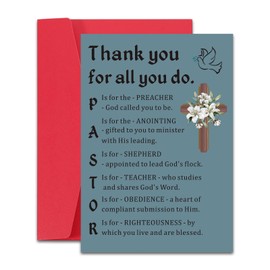 Raddimelo Thank You Cards for Pastor, Pastor Gifts for Men Women, Pastor Appreciation Gifts for Him Her, Christian Cards for Pastor, Religious Church Pastoral Gifts, Christmas Birthday Gifts