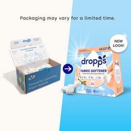 Dropps Laundry Fabric Softener Pods, Orange Blossom (64 Pods) - Fabric Softener Liquid Pods for Fluffy, Soft Fabrics - HE Compatible Mineral Based Ingredients Laundry Supplies