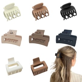 Pack of 9 Small Hair Clips for Women, Medium Hair Claw Claw Square, Rectangular Hair Clips, Hair Clips for Women, 3 Styles (Black, White and Brown)