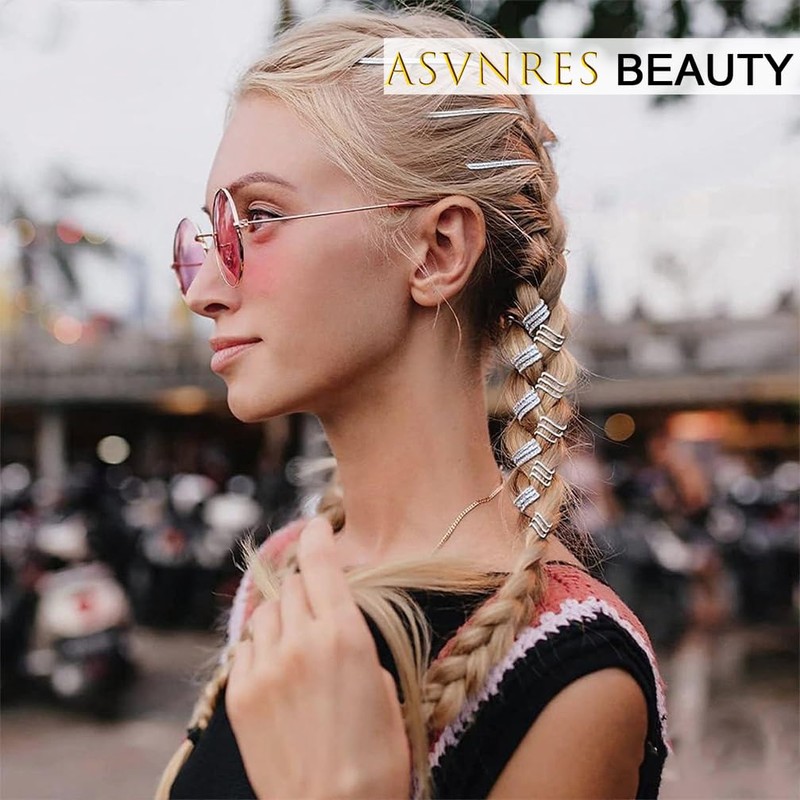 Sliver Dreadlock Braids Hair Accessories, 2 Pieces 5M Braiding Hair