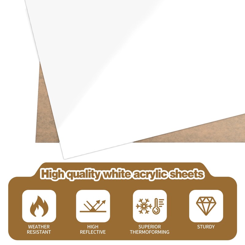 Lesnlok Matte White Acrylic Sheets 1/4 inch Thick 6mm 1