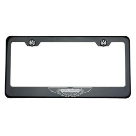 KA Black Chrome Aston Martin Logo Laser Engraved T304 Stainless Steel License Frame