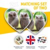2 x Heart Stickers 7.5 cm - Cute Baby Owls