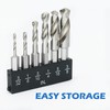 Stubby Drill Bit Set for Metal,6 pcs 1/4" Hex Shank