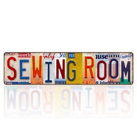 Vintage Sewing Room Metal Tin Signs Street Signs Home Wall Decor Sewing Lovers Gifts for Home Bar Cafe Farm Store Garage Club 16 x 4 Inches