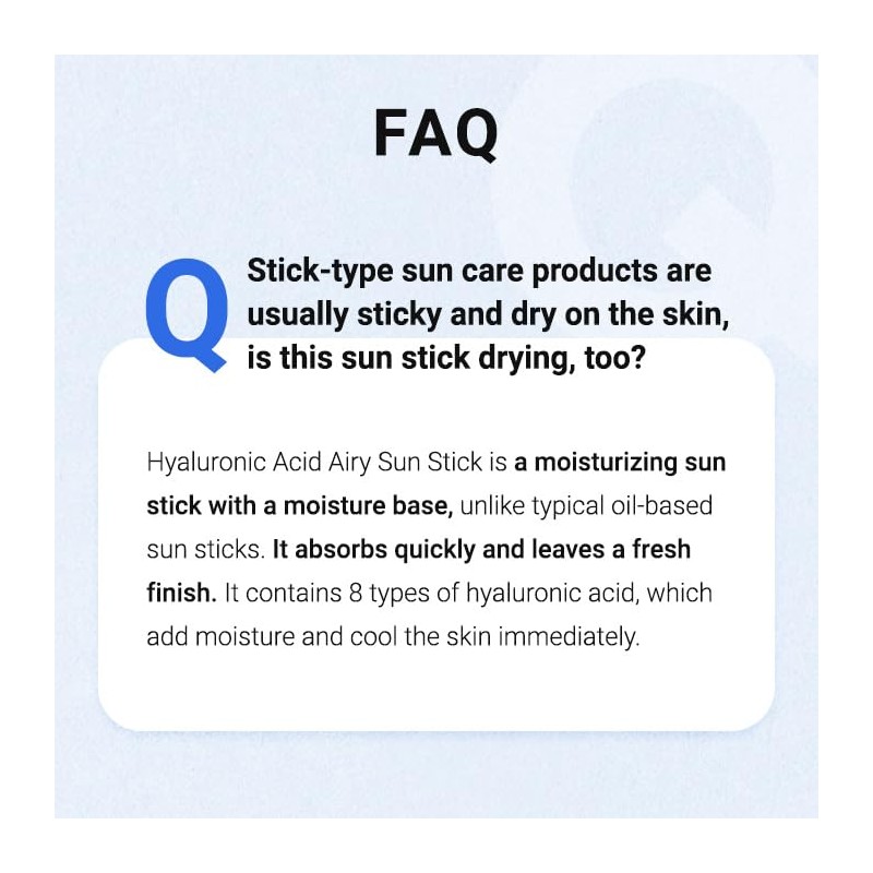 ISNTREE Hyaluronic Acid Airy Sun Stick - Sun Cream Ideal
