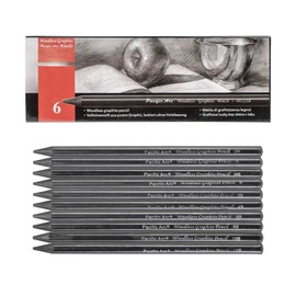 Pacific Arc Woodless Graphite Pencil 6 Pack Set, HB, for Sketching, Drawing, Coloring and Art