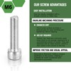 uxcell Hex Socket Bolts (M6-1x25), 304 Stainless Steel Hex Socket