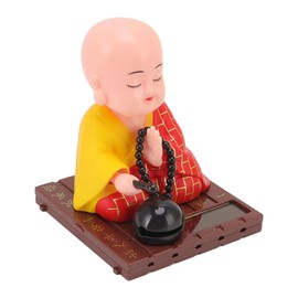 MUNEFE Lile Monk Fiurine, Solar Powered Shakin Toy, Cute Monk Car Interior Display Decoration for Car Dashboard Ornament