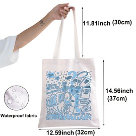 BWWKTOP Singer Inspired Tote Bag Music Album Lover Gifts Song Lyric Grocery Bags For Women Girls, Take Breath Tg, 14.56" x 12.59"