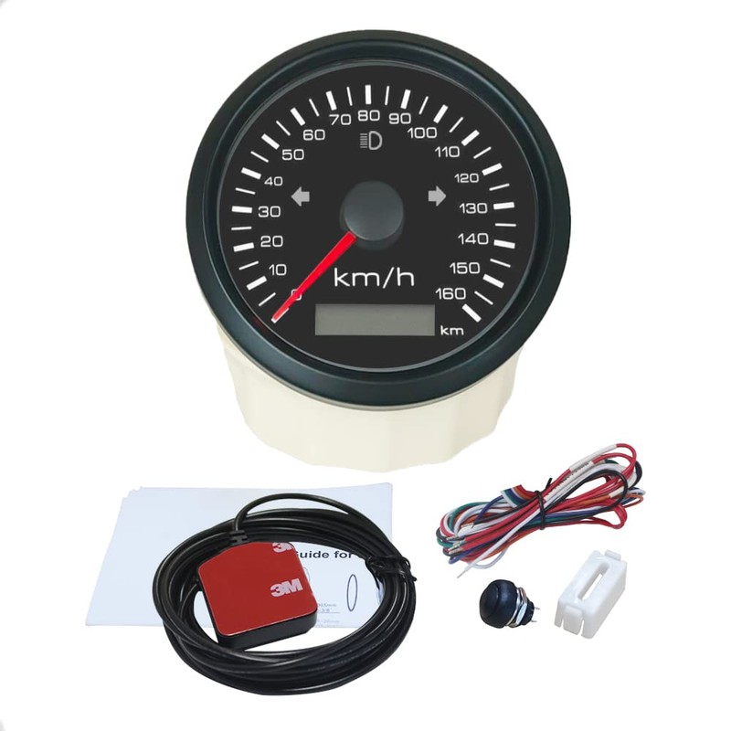 ELING 85mm GPS Speedometer 0-160km/h Odometer 9-32V with Red/Yellow Backlight