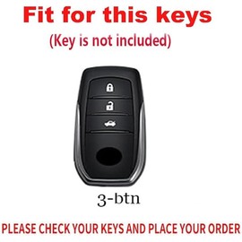 TECART for Toyota Key Fob Cover for Camry Corolla Highlander Rav4 Key Fob Case Aluminum alloy 360 Degree Protector Key Holder, C Keychain-grey