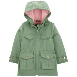 OshKosh B'gosh Girls' Fleece-Lined Midweight Hooded Jacket, Olive