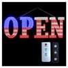 USA Flag 40"x14" Extra Large LED Open Signs for Business