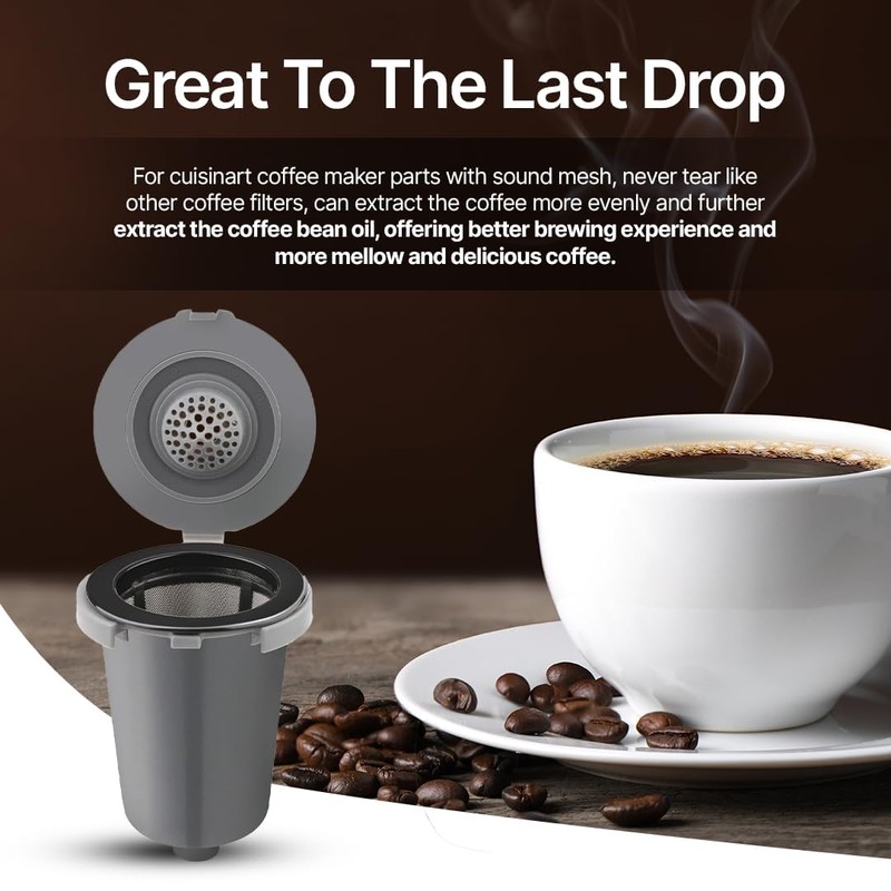 Reusable Filter Cups for Cuisinart Coffee Makers, Compatible with Cuisinart