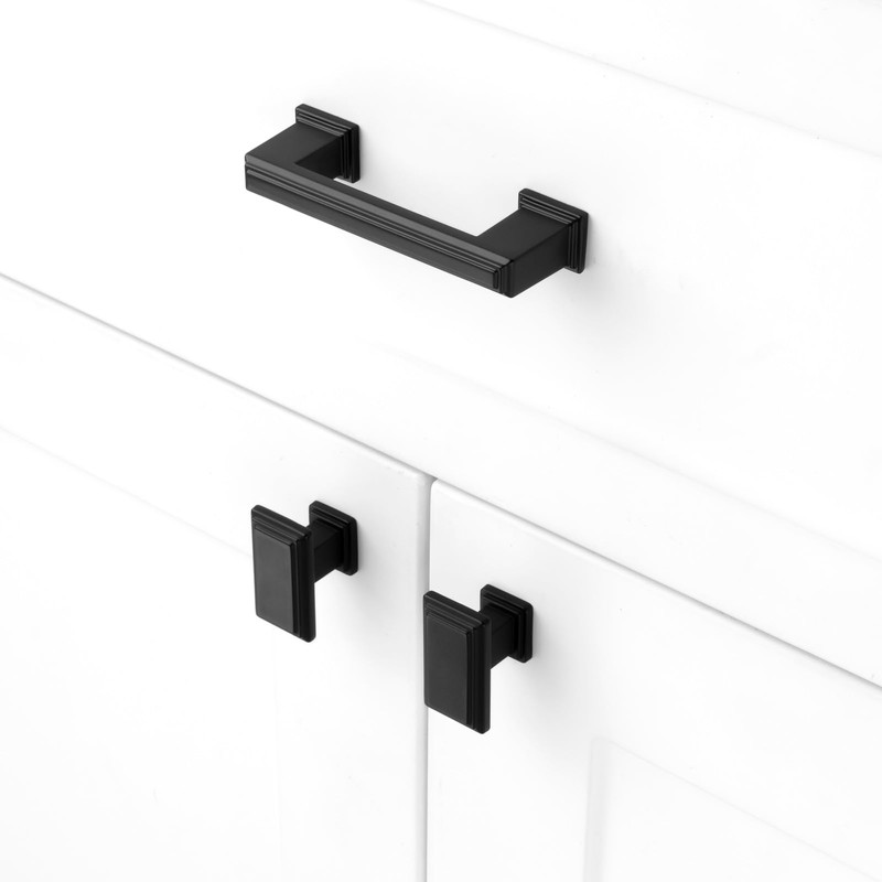 ASKANO 10 Pack 3 Inch Hole Centers, Matte Black Cabinet