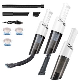 Xquyk Handheld Vacuum Cleaner Cordless, Lightweight 0.49 lb, 3600Pa Suction, 50W Motor, Type-C Rechargeable, Bagless HEPA Filter, 20 Min Runtime for Car, Sofa, Home, Pet Hair（White）