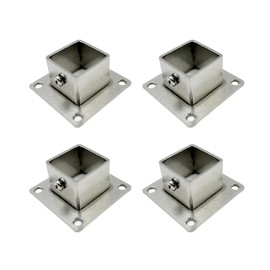 Yuqim 4 Pack Post Bases Square Deck Post Brackets Post Anchors Heavy Duty Stainless Steel Post Supports Post Sockets for Wood Fence Railing Post Holders(1.2" x 1.2")