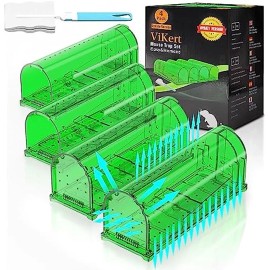 Freshworld-tape Electronic Mouse Trap Victor Control Rat Killer Box Pest Electric Rodent Zapper - 4PK Plastic Human Mouse Trap Green