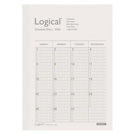 【2026 Edition Hand Diary】 Nakabayashi Logical Diary 2026 Monthly Notebook Type A / B6 / White NS-B602-26AW【PT1】