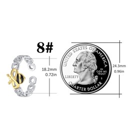 Bee Ring for Women S925 Sterling Silver Adjustable Open Bee Ring Graduation Bee Jewellery Gifts for Girls Birthday